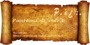 Paschkusz Özséb névjegykártya